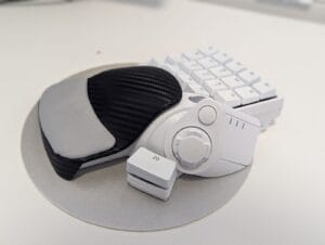 3D printed Razer palm rest replacement shown installed on keypad