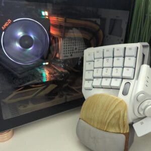 3D printed Razer palm rest replacement shown installed on keypad